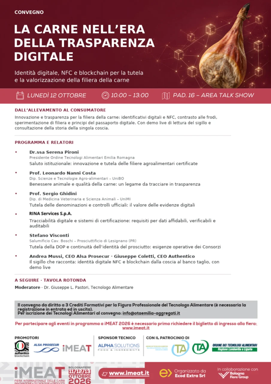 Copertina del convegno LA carne nell'era della trasparenza digitale Otall Lombardia e Lguria